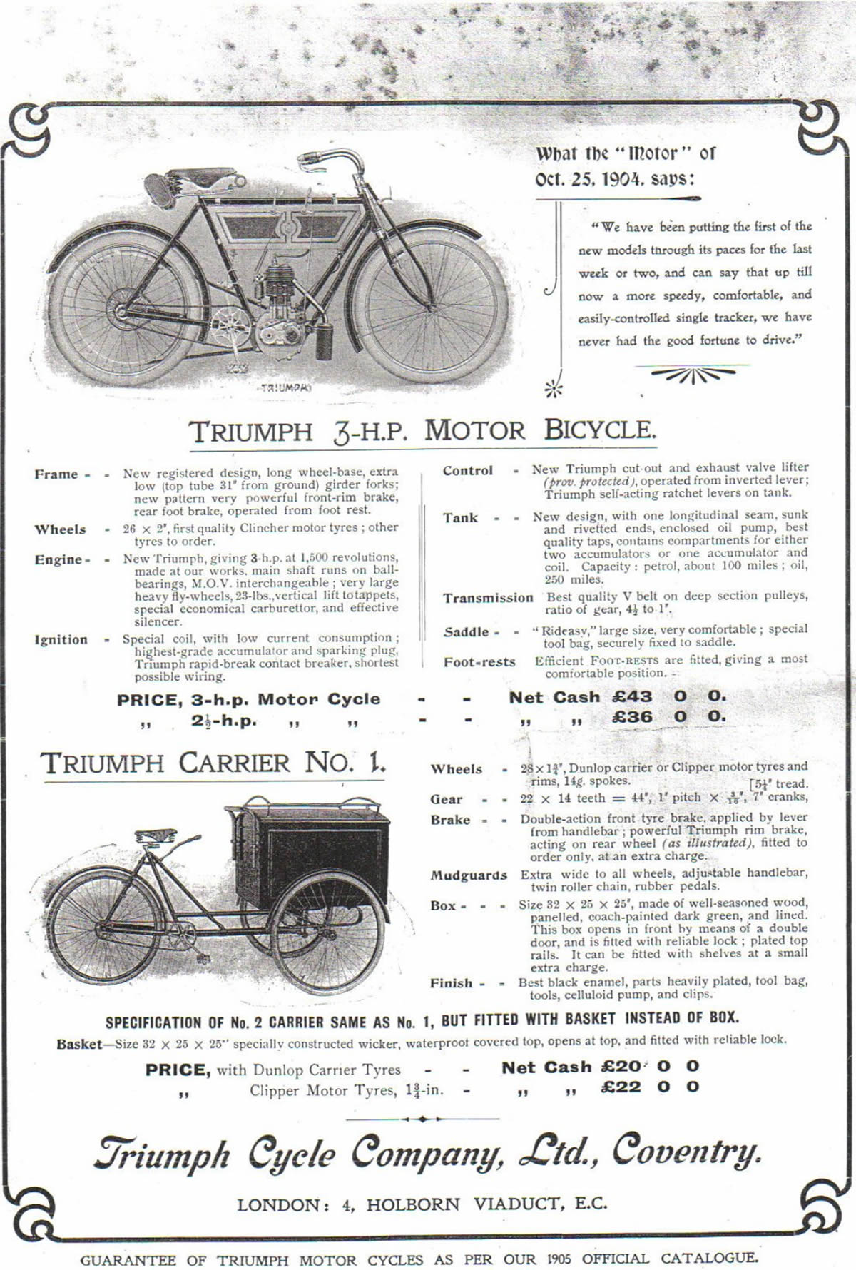 Triumph 1905 brochure
